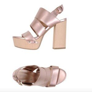 NWT - Vic Matie - Metallic Copper Rose Platform Sandal - EU 38.5 / US 8.5